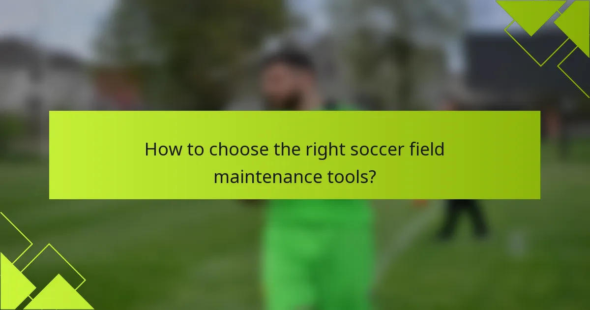How to choose the right soccer field maintenance tools?