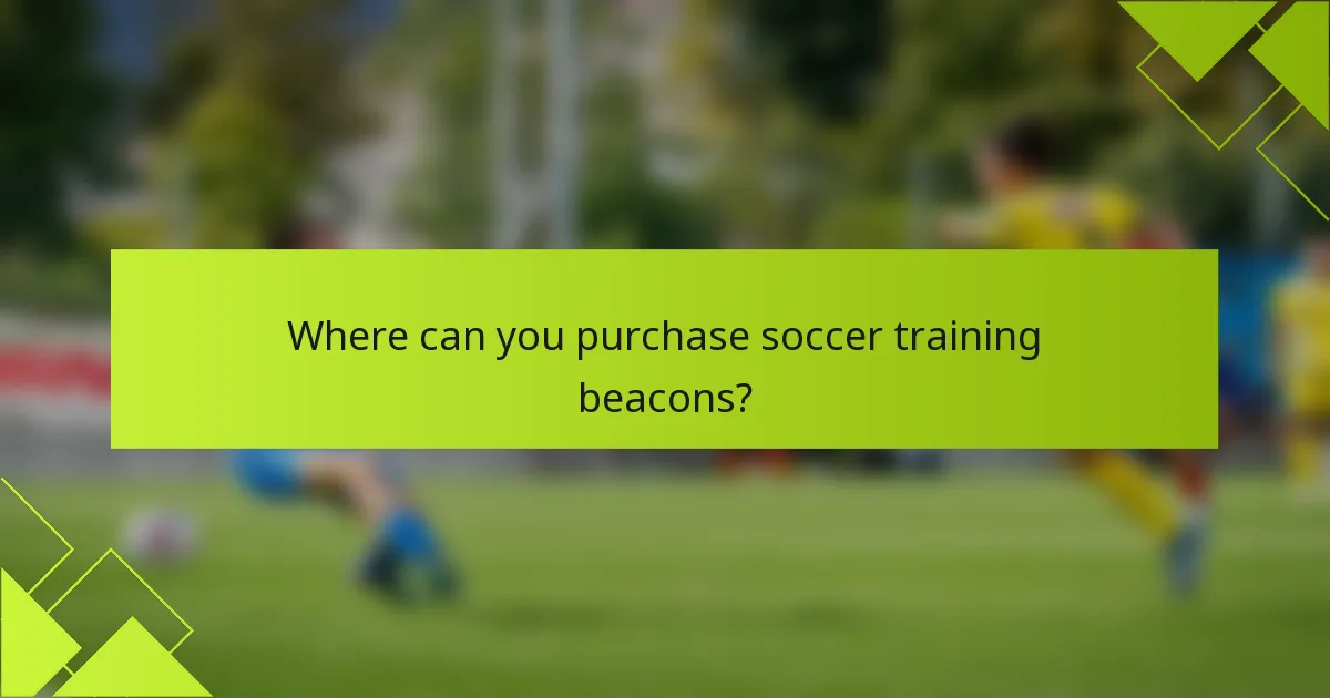 Where can you purchase soccer training beacons?