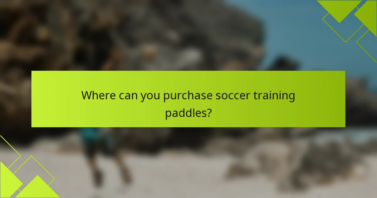 Where can you purchase soccer training paddles?