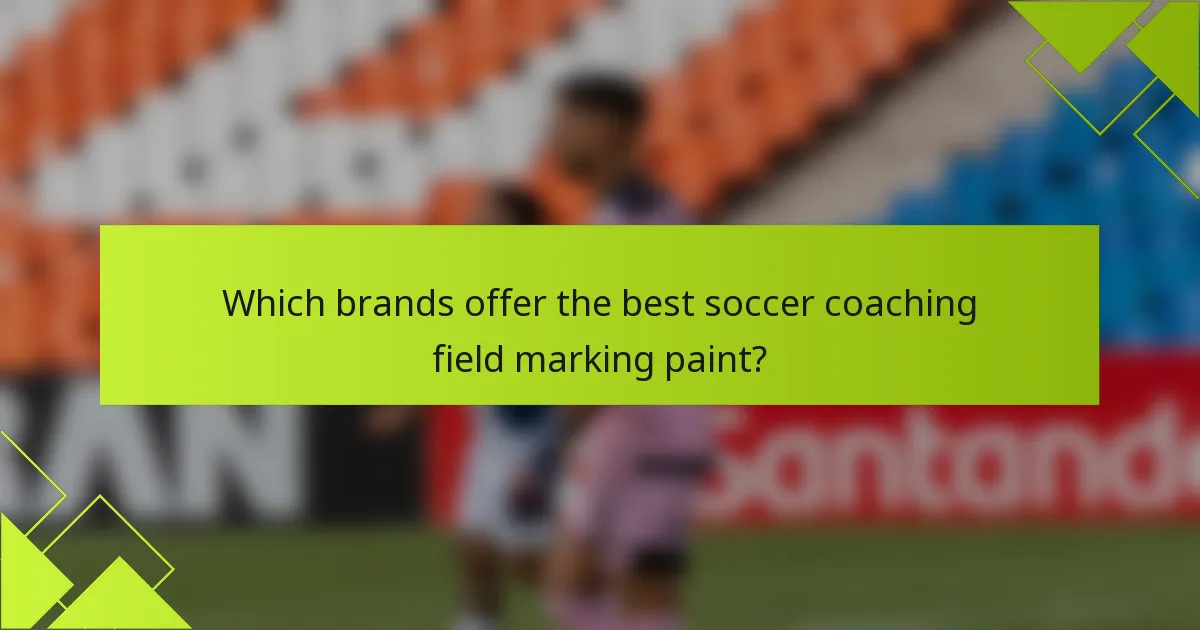 Which brands offer the best soccer coaching field marking paint?