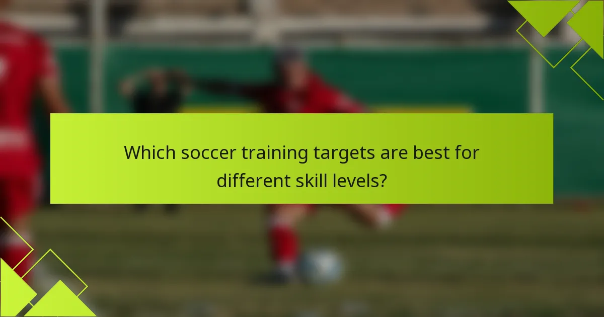 Which soccer training targets are best for different skill levels?